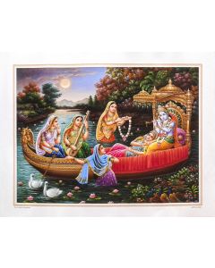 Krishna with Gopis in a Boat