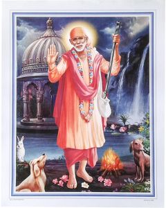 Blessing Sai Baba (Poster Size: 20"X16")